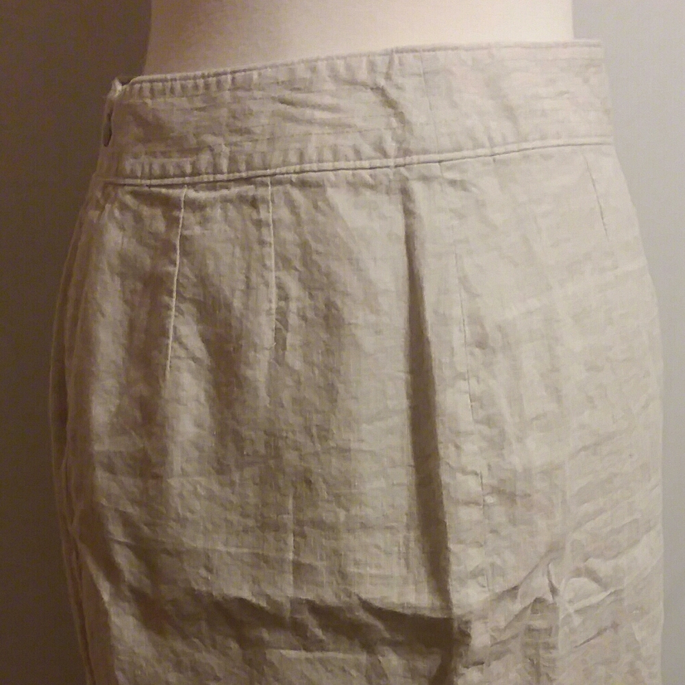 Banana Republic Size 6 Midi Side slit skirt tan khaki Formal Sustainable…
